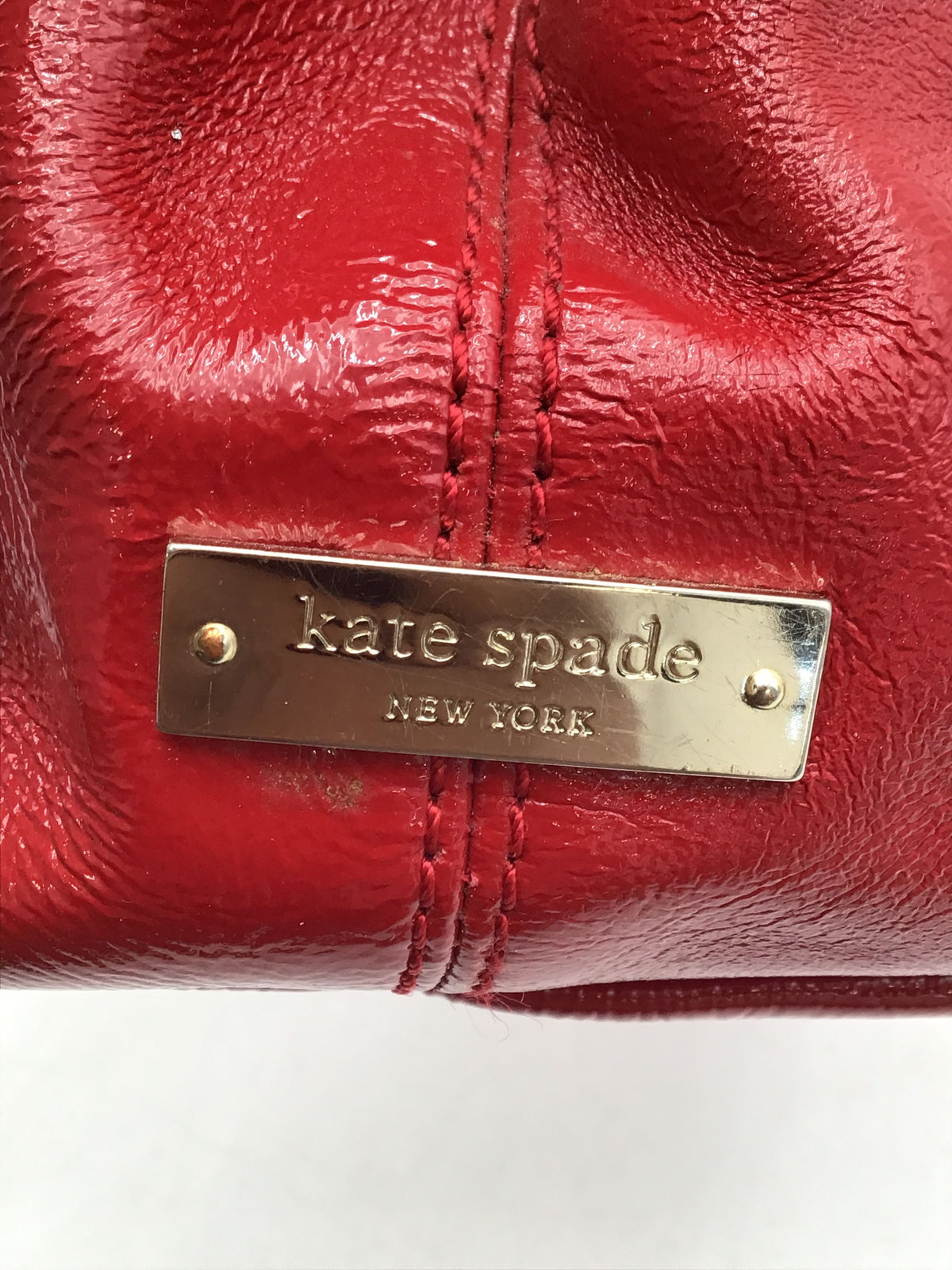 Kate Spade Red Patent Leather Shoulder Bag with Silver-Tone Hardware (+COA)