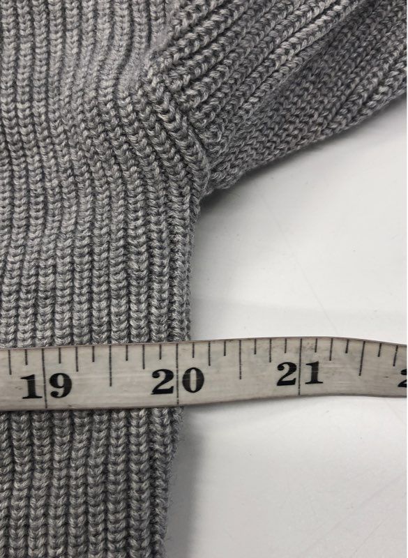 Banana Republic Women's Gray White Striped Ribbed Open Front Cardigan Sz M