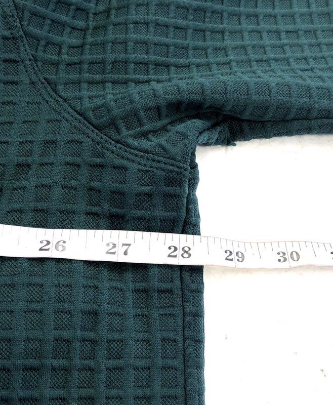 Max Studio London Women's Green Waffle Knit V-Neck Pullover Top NWT Sz 3X