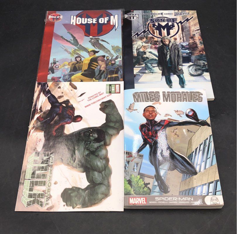 Marvel Comic Book Lot House of M Son of M Immortal Hulk Miles Morales 4 Items