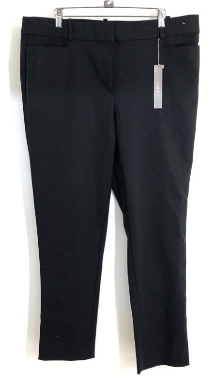 LOFT Women's Black Skinny Pants Solid Size 14 NWT