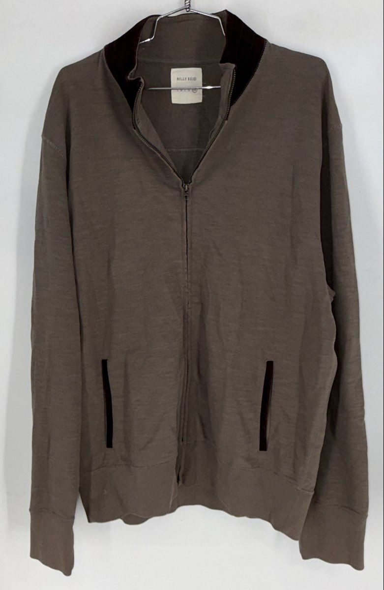 Billy Reid Men's Lot of 2 Full Zip Sweater Jacket Gray Brown Cotton XXL