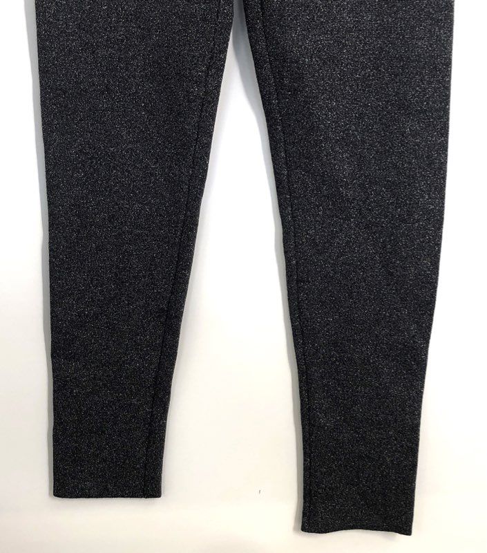 Express Women's High Rise Metallic Sparkle Leggings Gray Stretch+ Sz M NWT