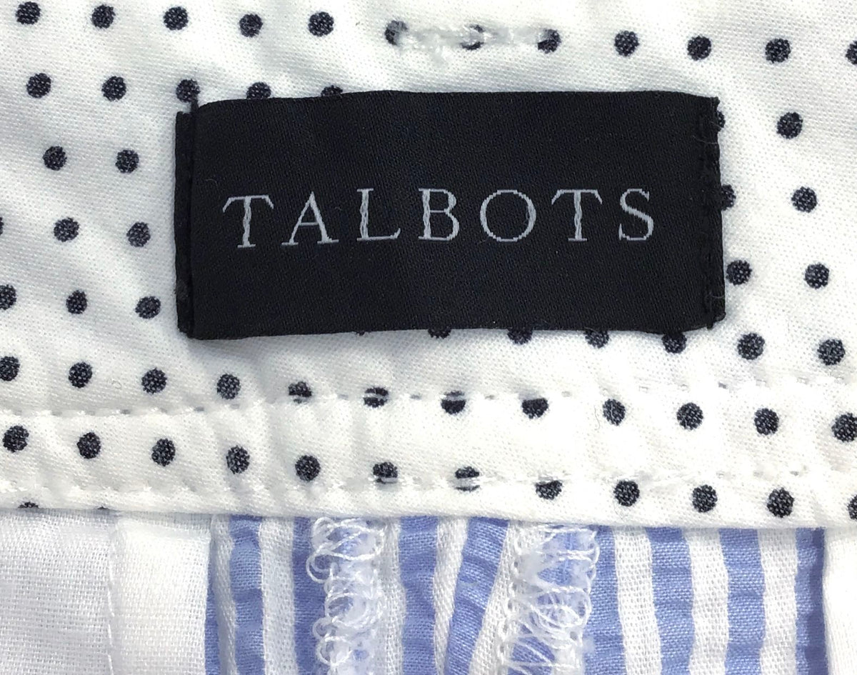 NWT Talbots Women's Blue Striped Perfect Cropped Pants - Size 14