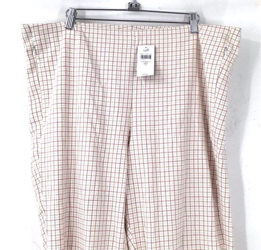 NWT J.Jill Women's Multicolor Plaid Trouser Pant - Size 18T