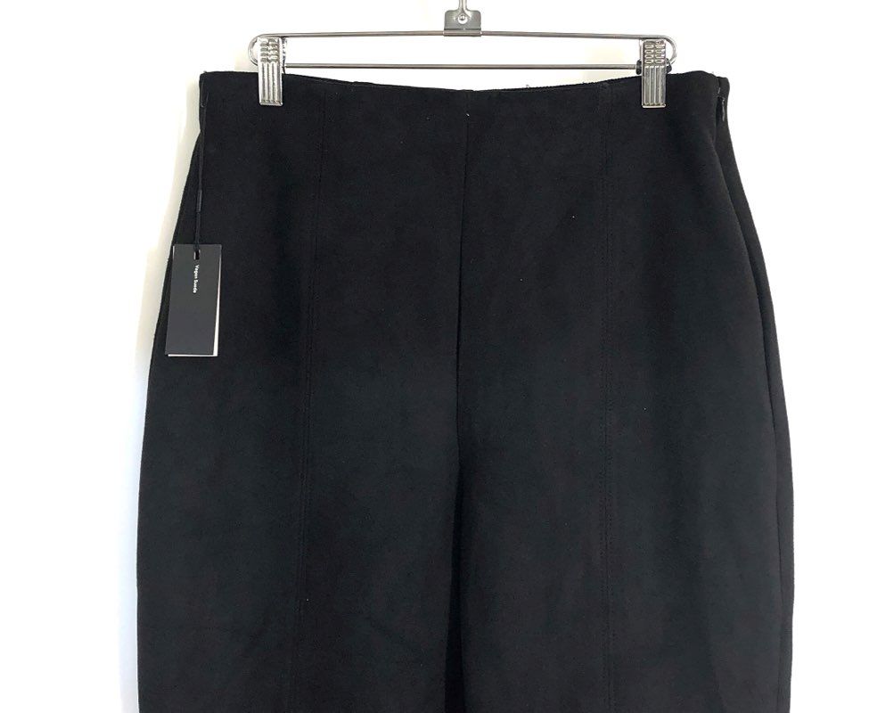 Babaton Women's Black Vegan Suede Sadiki Side Zip Tapered Pants Size 12 NWT