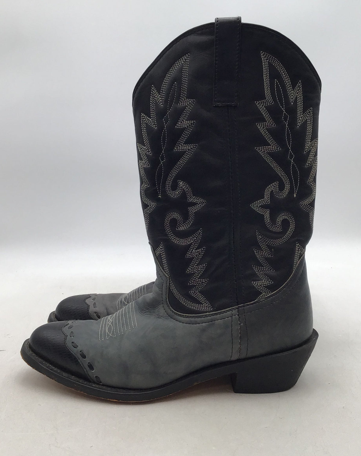 Laredo Men&#39;s Flagstaff 6782 Black Leather Western Boots - Size 10D