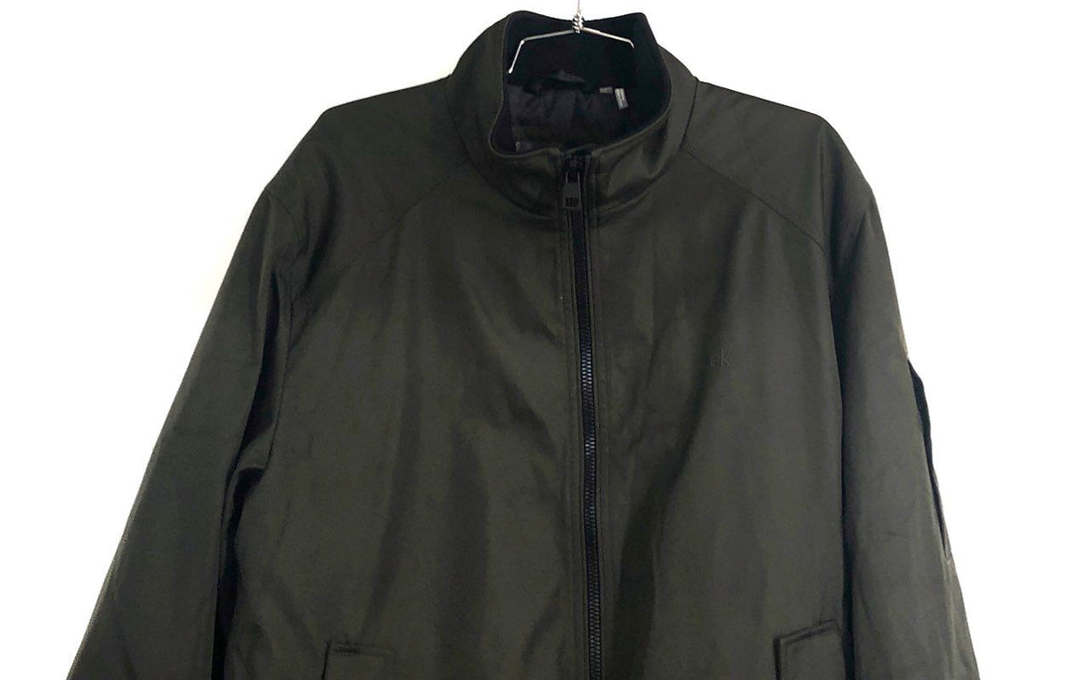 Calvin Klein Men's Olive Green Full Zip Harrington Bomber Jacket Size L