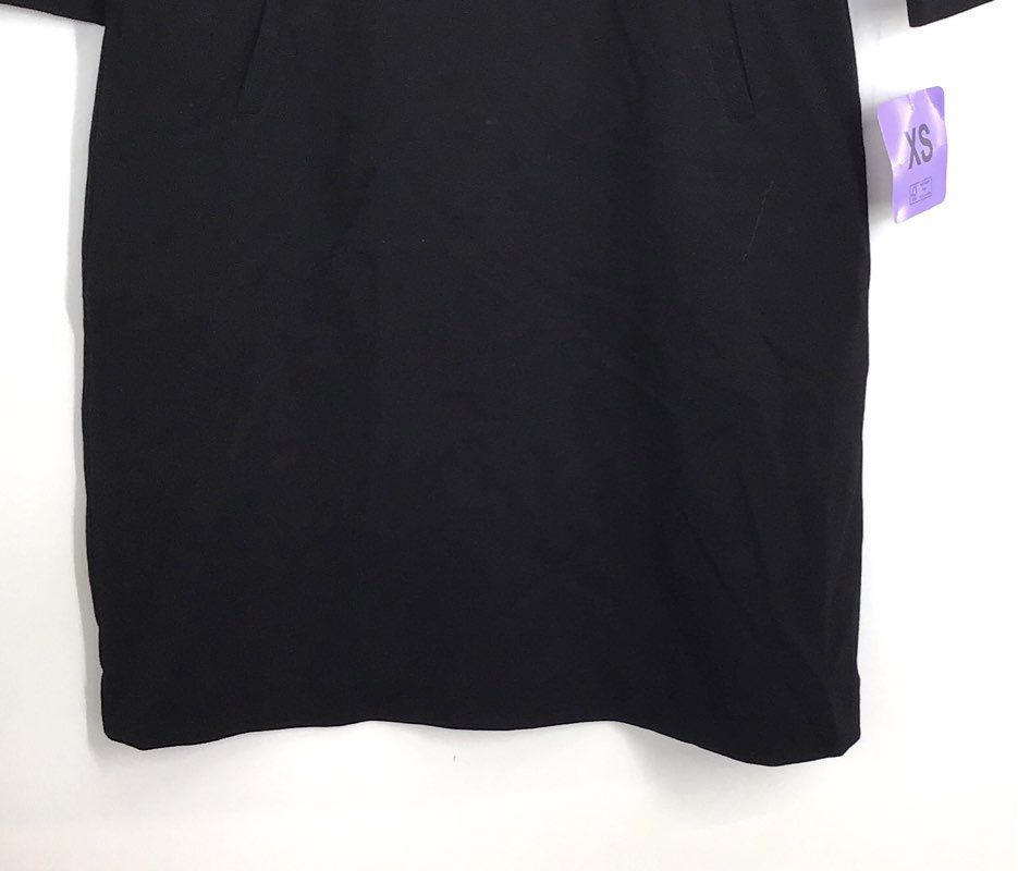 Buffalo David Bitton Women's Black Luxe Ponte Dress 3/4 Sleeve Pockets Sz XS NWT