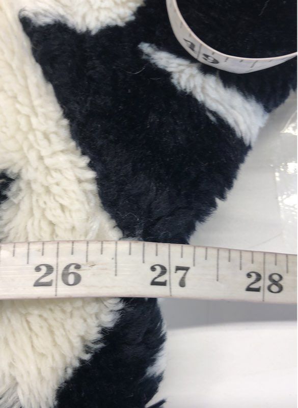 Vintage 80s Donnybrook Women's Faux Fur Coat Black White Faces Print Art Sz S