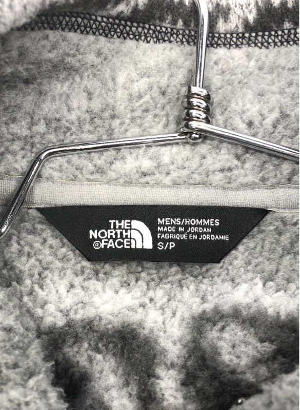 The North Face Men's Gray Geometric Pattern 1/4 Zip Fleece Pullover Sz S