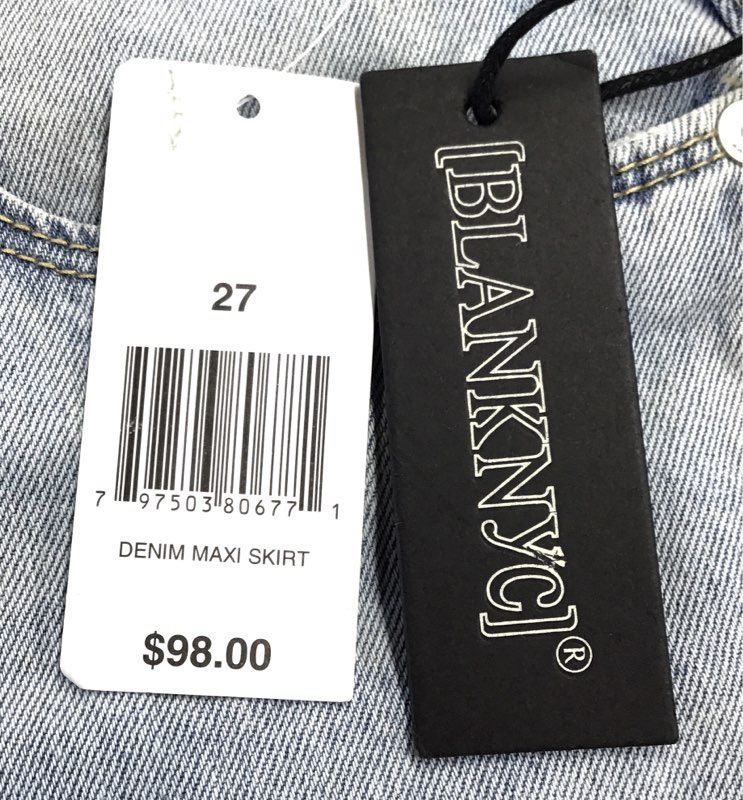 NWT Blanknyc Women's Light Blue Denim Maxi Skirt - Size 27