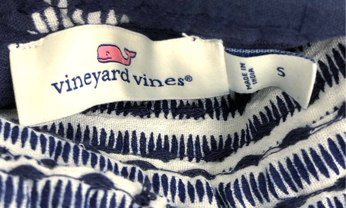 Vineyard Vines Women's Reversible Quilted Jacket Navy Blue Fleur-de-Lis NWT Sz S