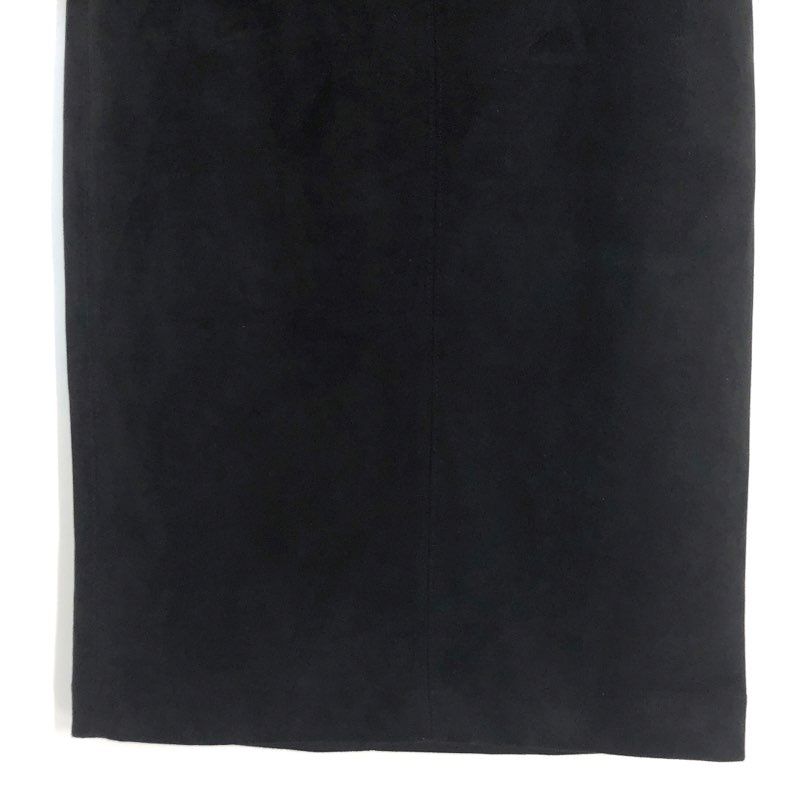 Tahari Women's Black Faux Suede Straight Pencil Midi Skirt Sz XS