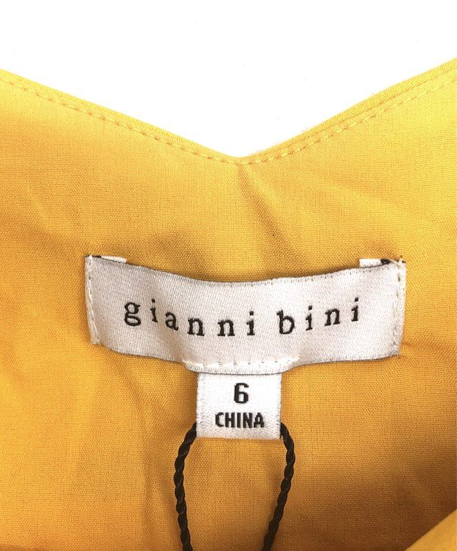 Gianni Bini Women's Miley Crepe Dress Goldfinch Yellow Strappy Mini Sz 6 NWT