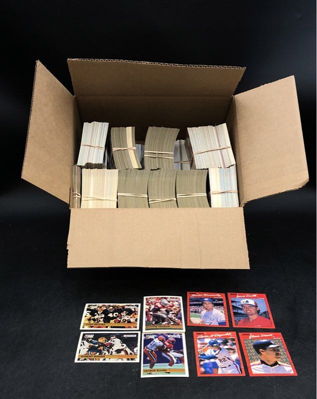 11.8 Lbs. Lot Of Mixed Sports Baseball Football Cards. Medium Box, Unsorted
