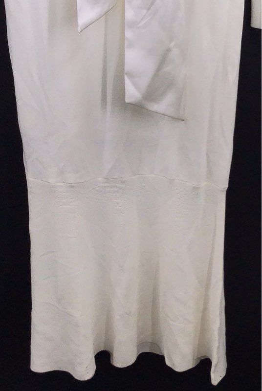 Antonio Melani Women's Lela Ivory Pussy Bow Satin Tie Sweater Midi Dress NWT S