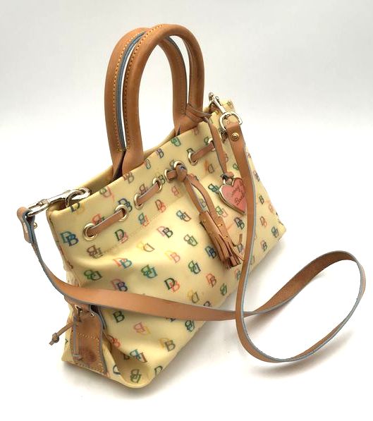 Authentic Dooney &amp; Bourke Women&#39;s Pale Yellow Luxury Tote Bag - COA Included