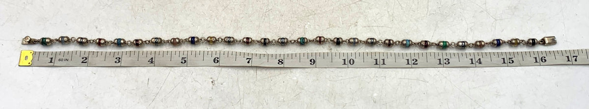 Stunning Sterling (.925) Silver 16.5" Beaded Necklace 32.85g