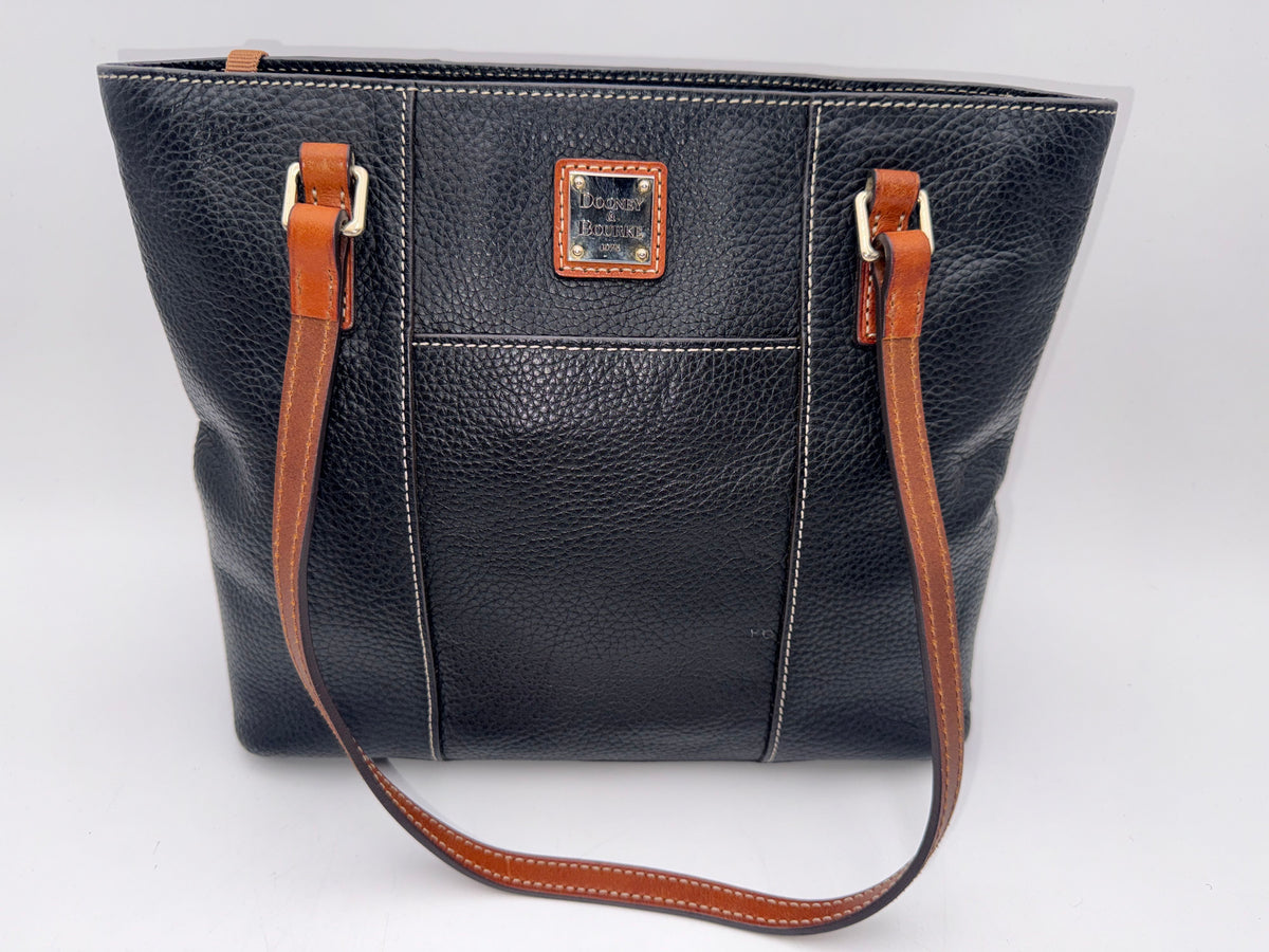 Dooney & Bourke Black Pebble Grain Small Lexington Shopper Bag Handbag COA