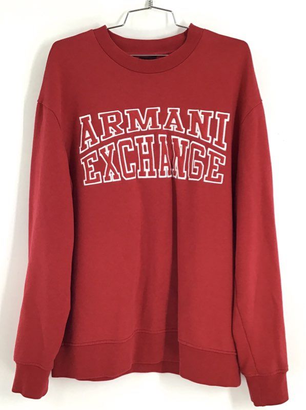 Armani Exchange Women&#39;s Red Crew Neck Sweatshirt - Size Large