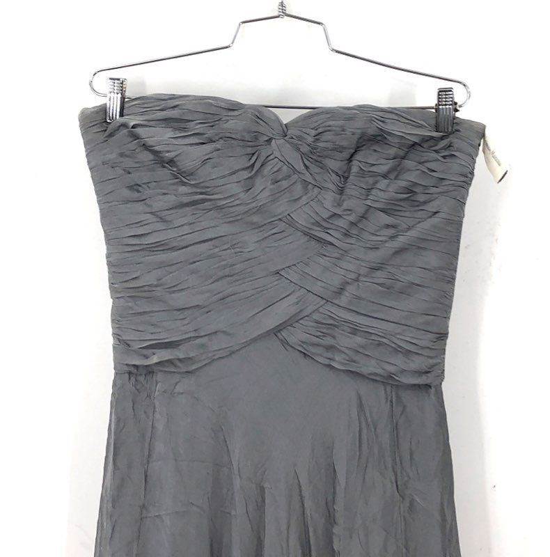 Carmen Marc Valvo Women's Gray Strapless Ruched Gown Dress Size 10 NWT