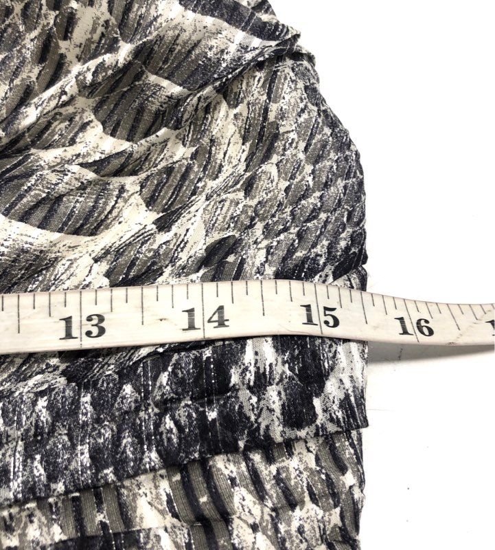 Carmen Marc Valvo Women's Gray Snakeskin Print Pleated Beaded Halter Dress NWT 2