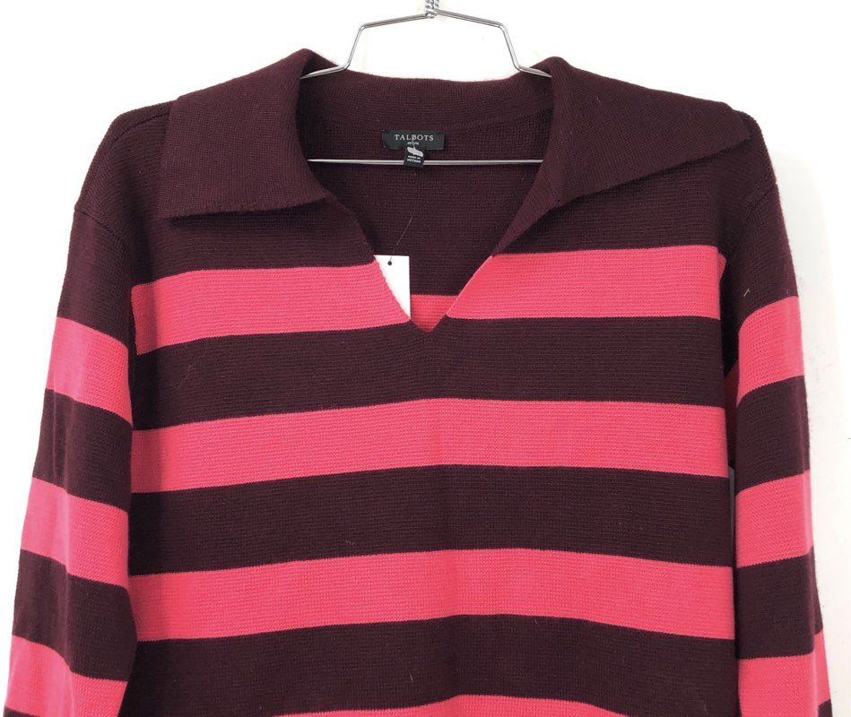 NWT Talbots Women's Pink Maroon Pullover Sweater - Size P