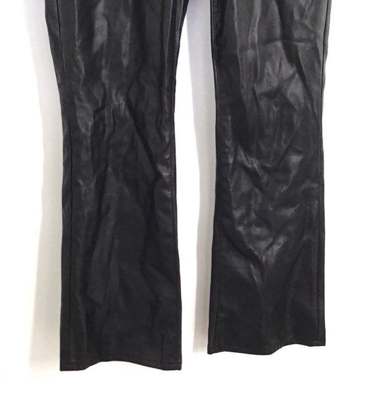Pistola Women's Black Vegan Faux Leather High Rise Straight Leg Pants Sz 26