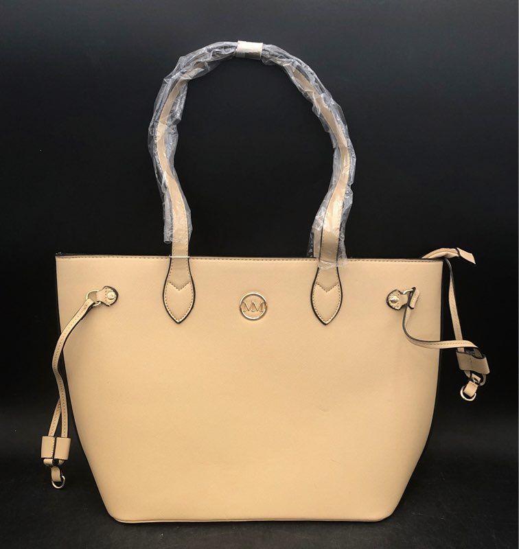 Marilyn Monroe Tan Saffiano Textured Tote Bag NWT Gold Hardware Handbag