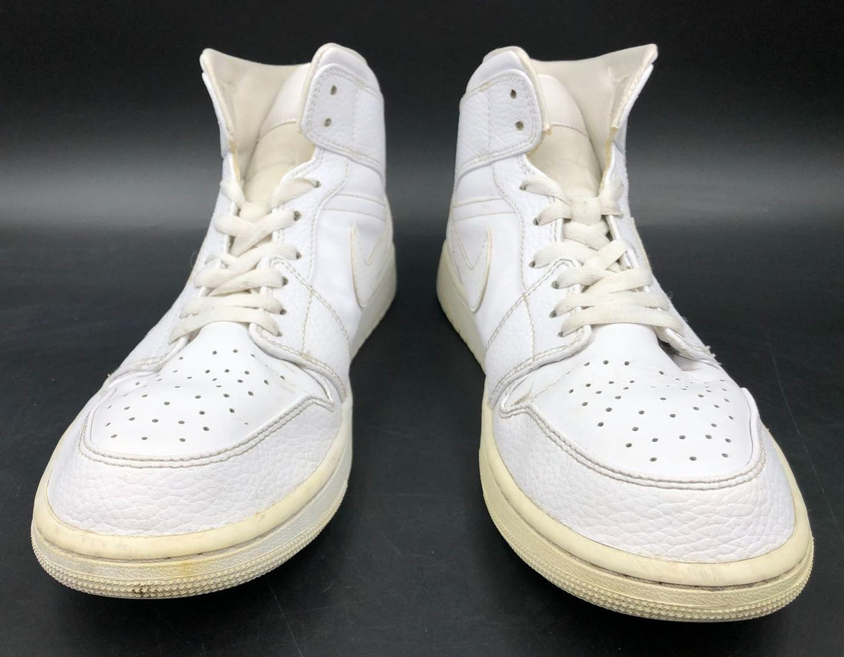 Nike Air Jordan 1 Mid &#39;Triple White&#39; 2020 Men&#39;s Sneakers - Size 11 (+COA)