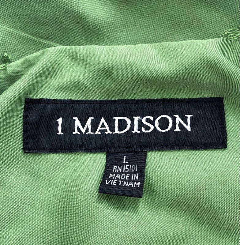 1 Madison Women&#39;s Green Casual Collared Jacket - Size Large