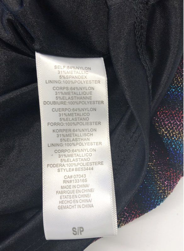 Eri + Ali Women's Rainbow Metallic Stripe Knit Mini Shift Dress NWT Sz S