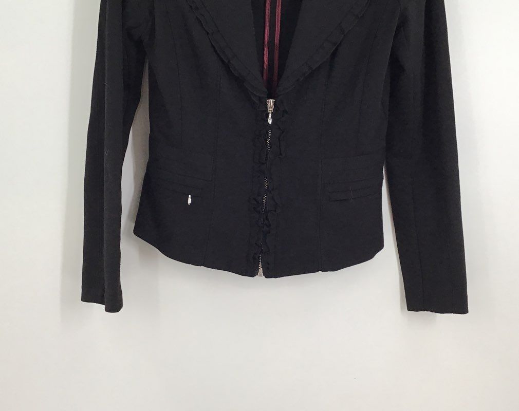 White House Black Market Women&#39;s Black Full Zip Jacket - Size 4