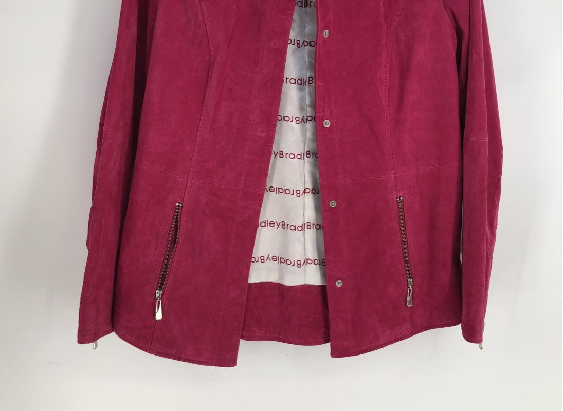 Bradley By Bradley Bayou Women's Pink Suede Leather Shirt Jacket - Size XS