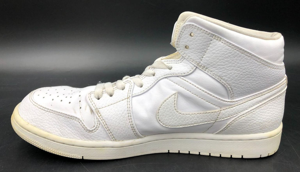 Nike Air Jordan 1 Mid &#39;Triple White&#39; 2020 Men&#39;s Sneakers - Size 11 (+COA)