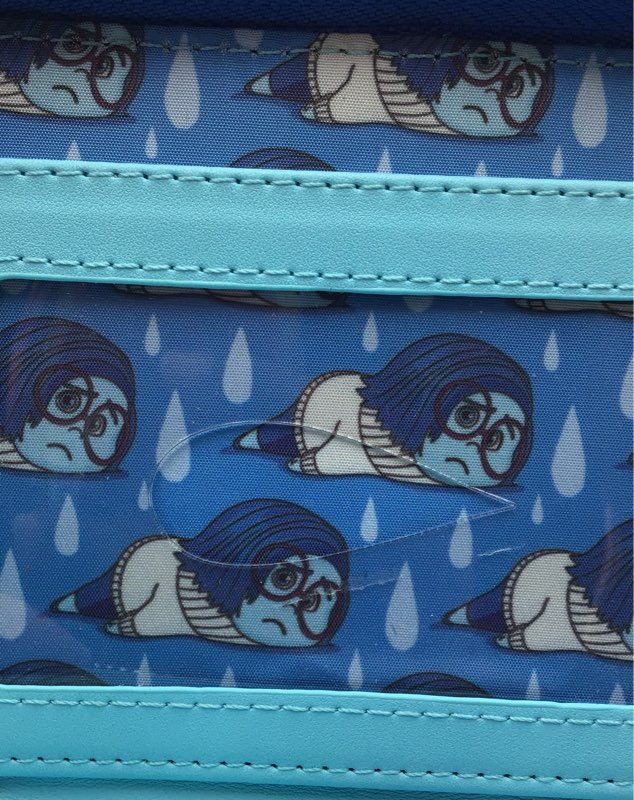 Loungefly Women&#39;s Blue Disney Pixar Sadness Zip-Around Wallet