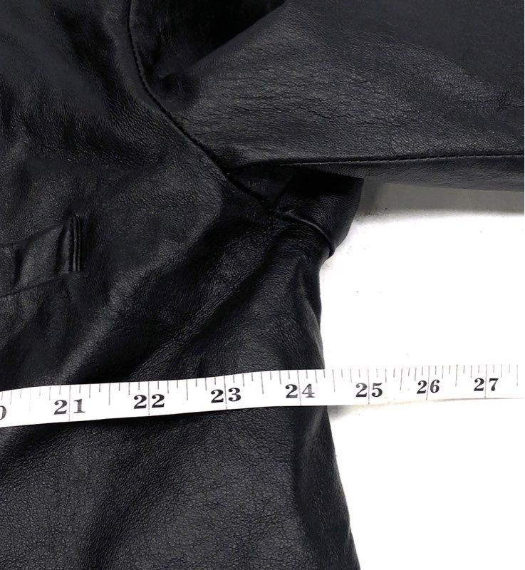 Vintage 90s Leather U.S.A. Men's Black Genuine Leather Blazer Jacket Sz XL