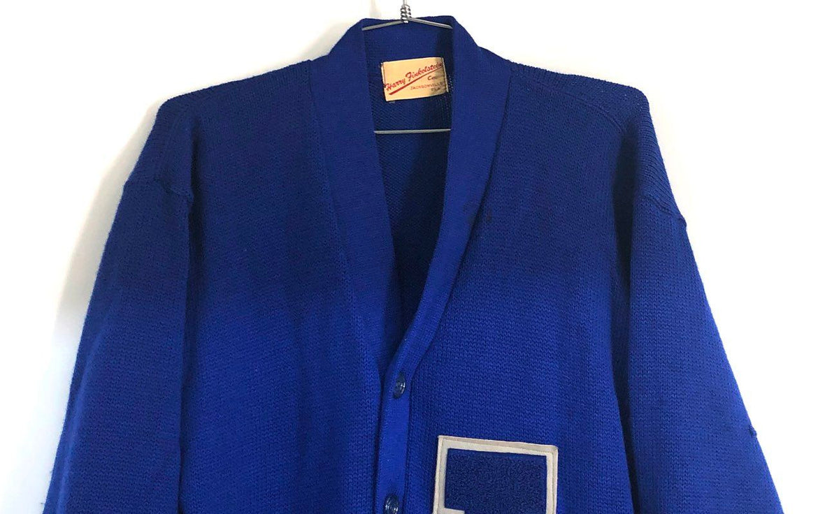 Vintage 60s Harry Finkelstein Co Jacksonville Letterman Cardigan Jacket Sz 44