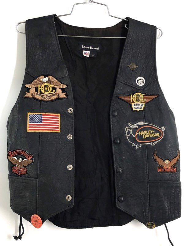 Steer Brand Women's Leather Harley-Davidson RGV Chapter HOG Vest Vintage Sz S