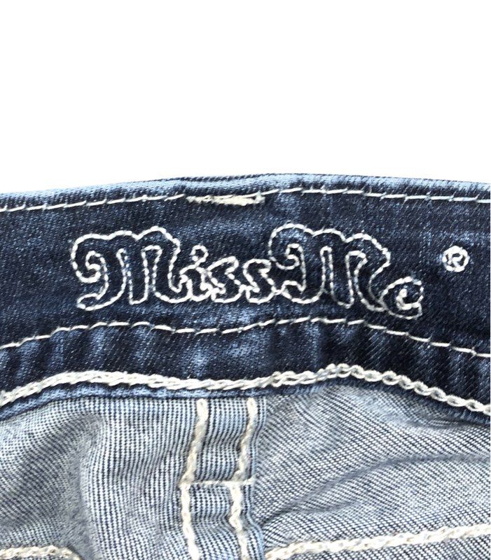 Miss Me Women's Dark Wash Skinny Jeans Embellished Pockets Stretch Sz 31