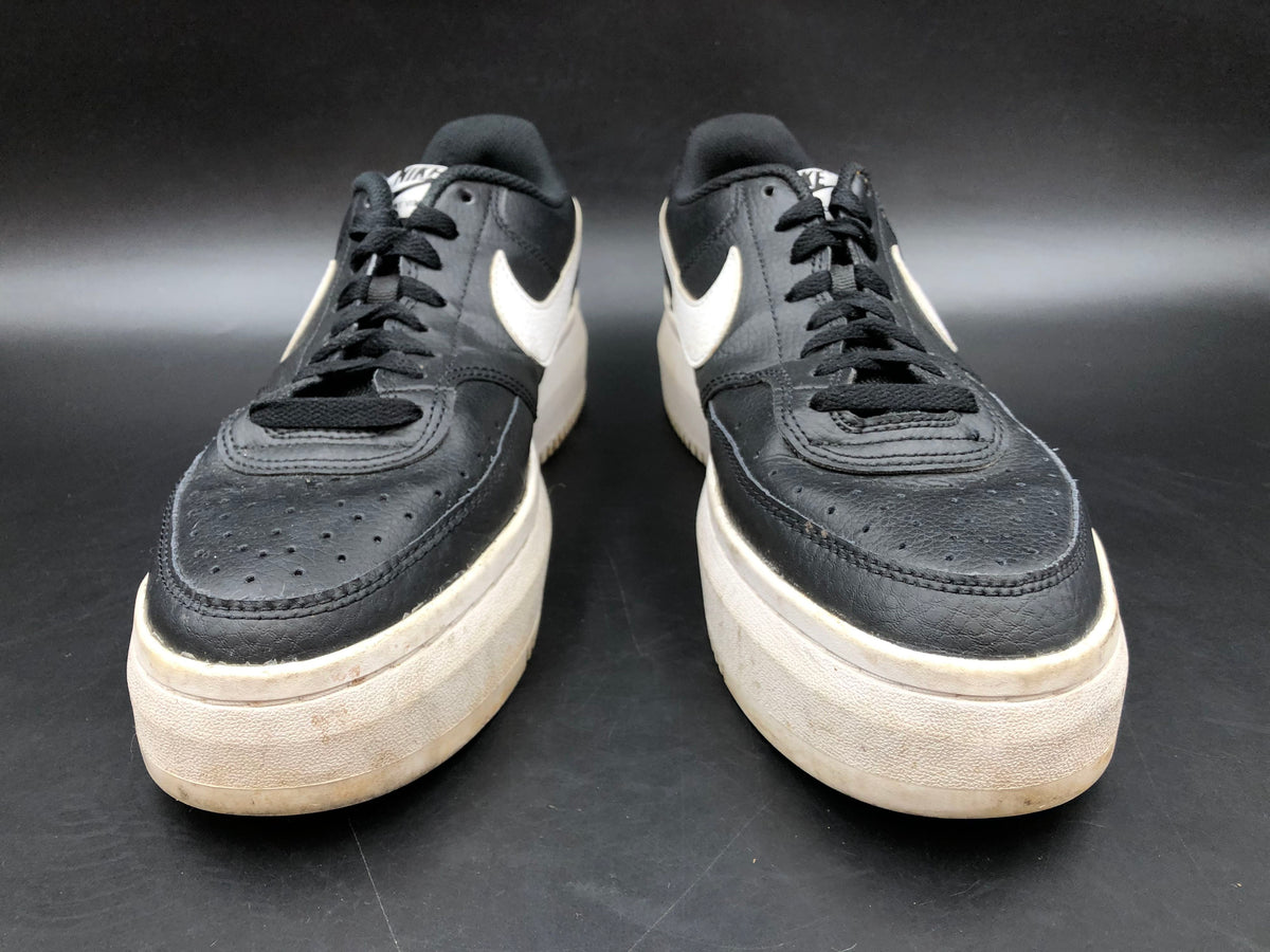 Nike Women's Court Vision Alta Black White Platform Low Top Sneakers Size 8