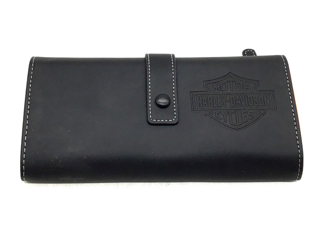 Harley-Davidson Black Orange Tri-Fold Wallet