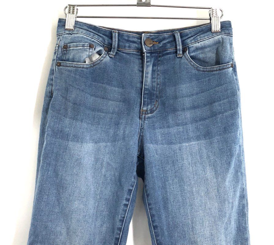 Tractr Women's Blue Frayed Hem Distressed High Rise Stretch Jeans Size 2/26