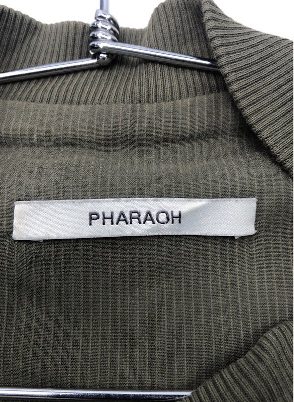Pharaoh Boys Olive Green Full Zip High-Low Frayed Hem Bomber Jacket Sz 1