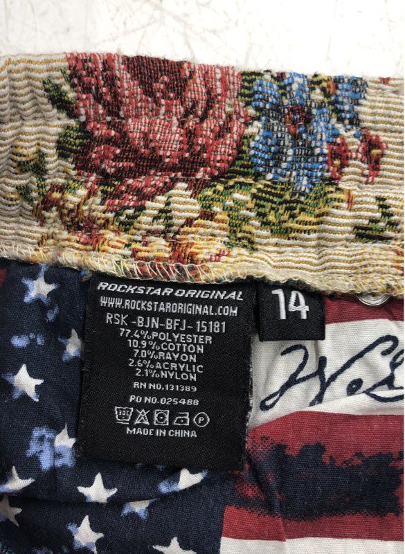 Rockstar Original Boys Rhodes Floral Tapestry Fringe Cargo Pants NWT Sz 14