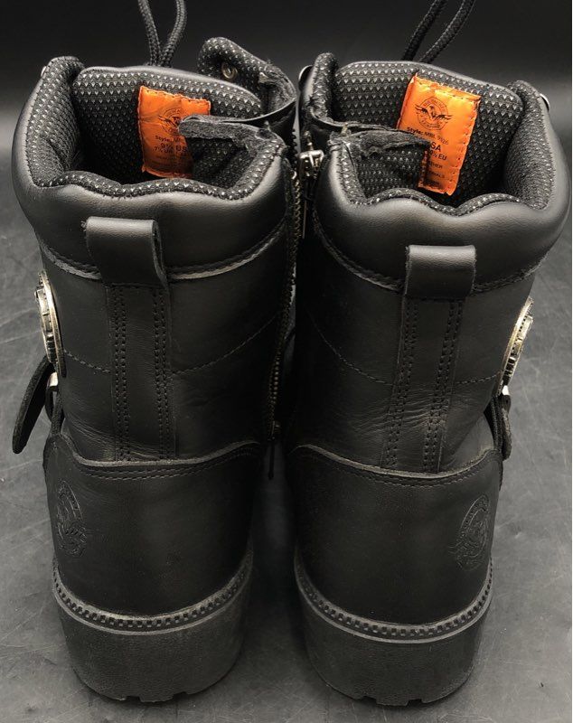Milwaukee Leather Women's Black Biker Boots - Size 9.5