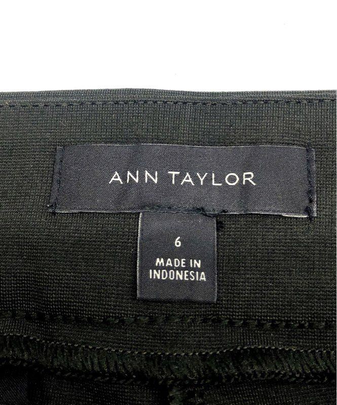 Ann Taylor Women's Black Side Zip Ponte Skinny Tapered Stretch Pants Sz 6