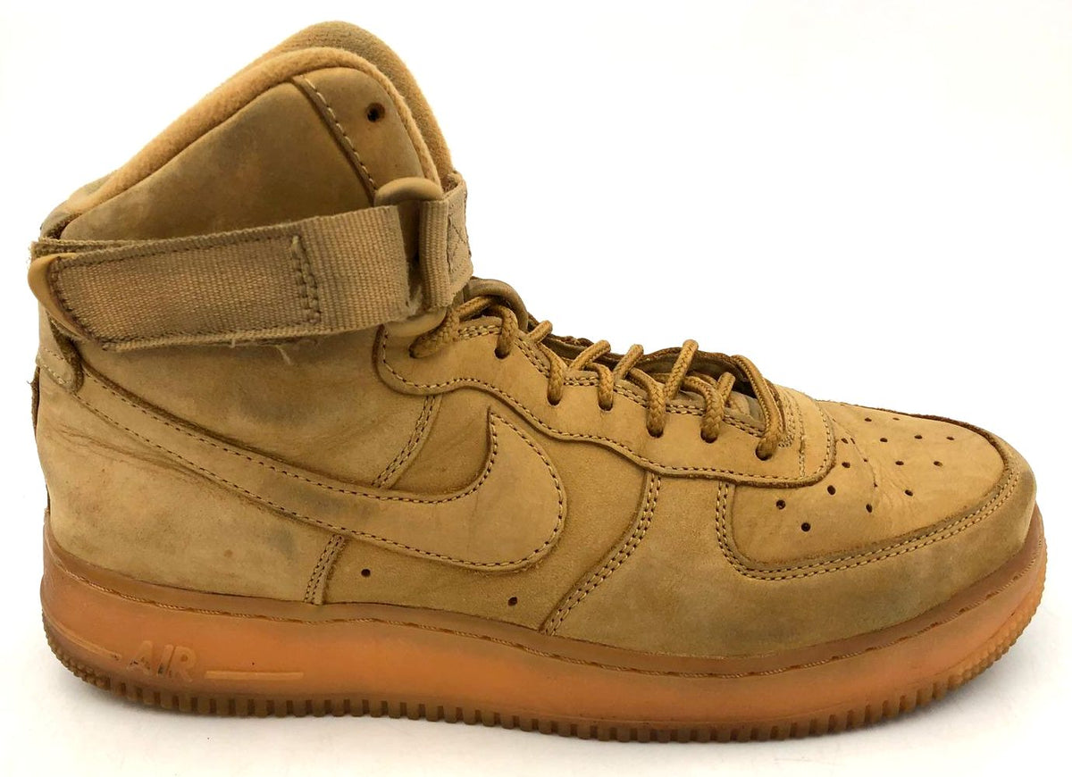 Nike Air Force 1 High LV8 GS 'Flax' Tan Suede Athletic Sneakers - Size 7Y (+COA)