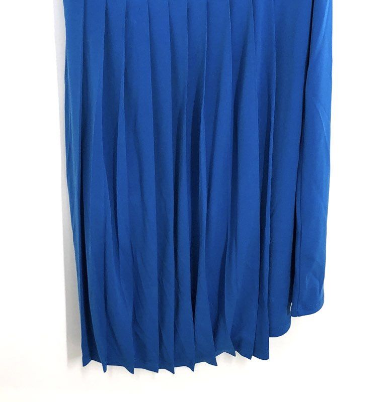 Gianni Bini Women's Aaliyah One Shoulder Pleated Atlantic Blue Knit Dress Sz XS